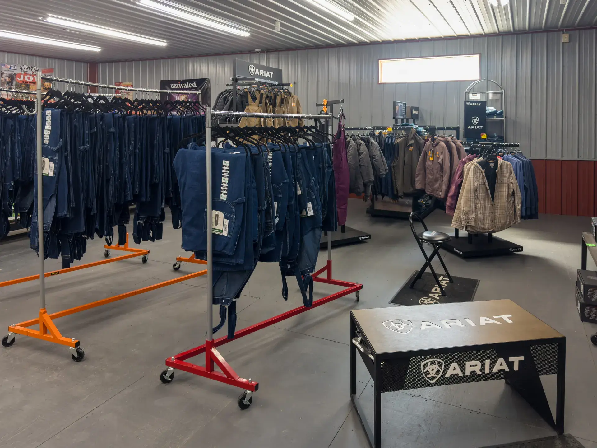 The workwear floor at Mullins Supply Barn in Crittenden, Kentucky